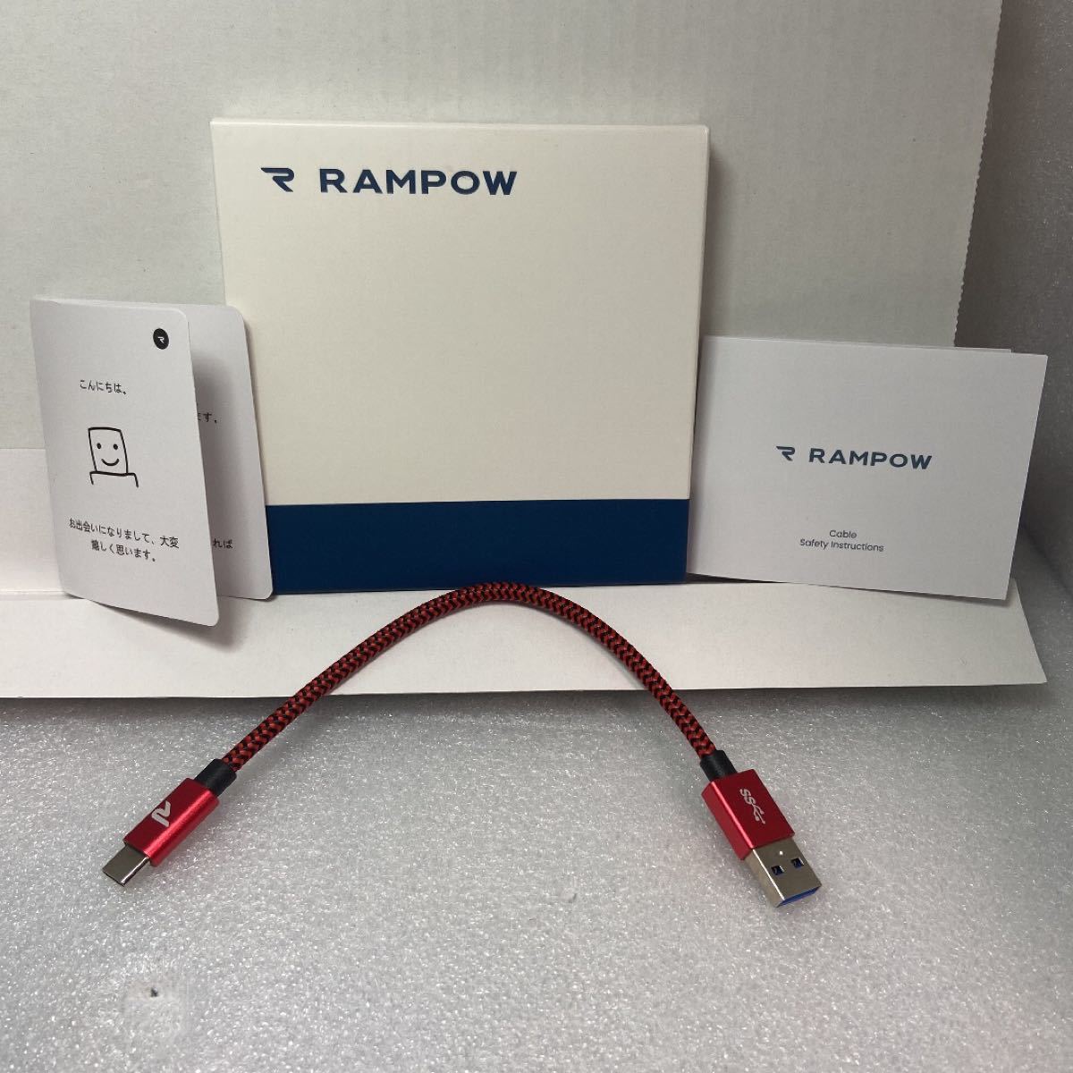 《新品未使用》RAMPOW USB(Type-A：Type-C) 20cmコード