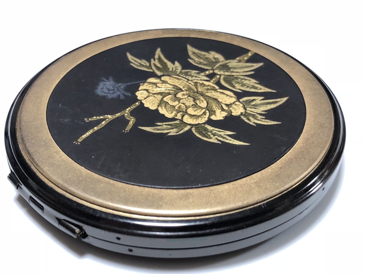 CROWN original gold ..103.7g.. skill compact mirror unused case attaching .