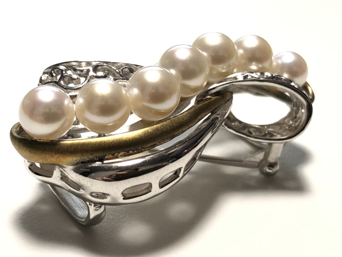 きものやまと 本真珠 SILVER 14.2g ２WAY デザイン ブローチ兼帯留め 品質確認証・ケース付属_画像4