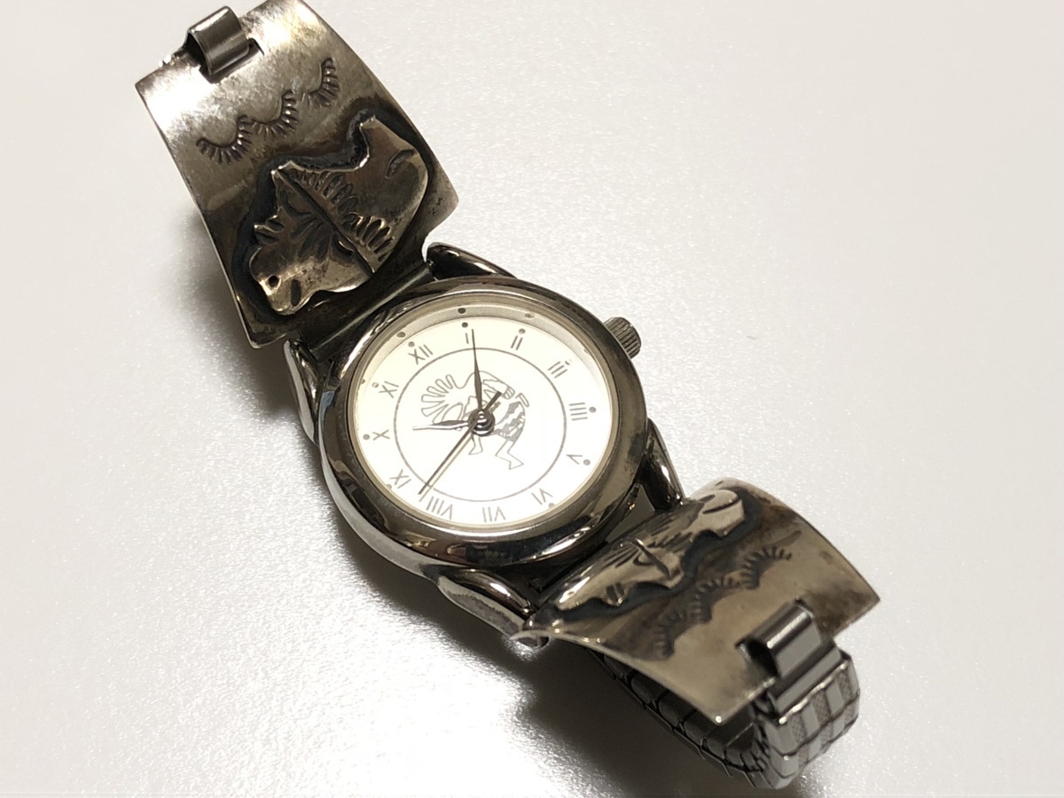 セール時期 ナバホ族 インディアン シルバー オパール バングル 腕時計