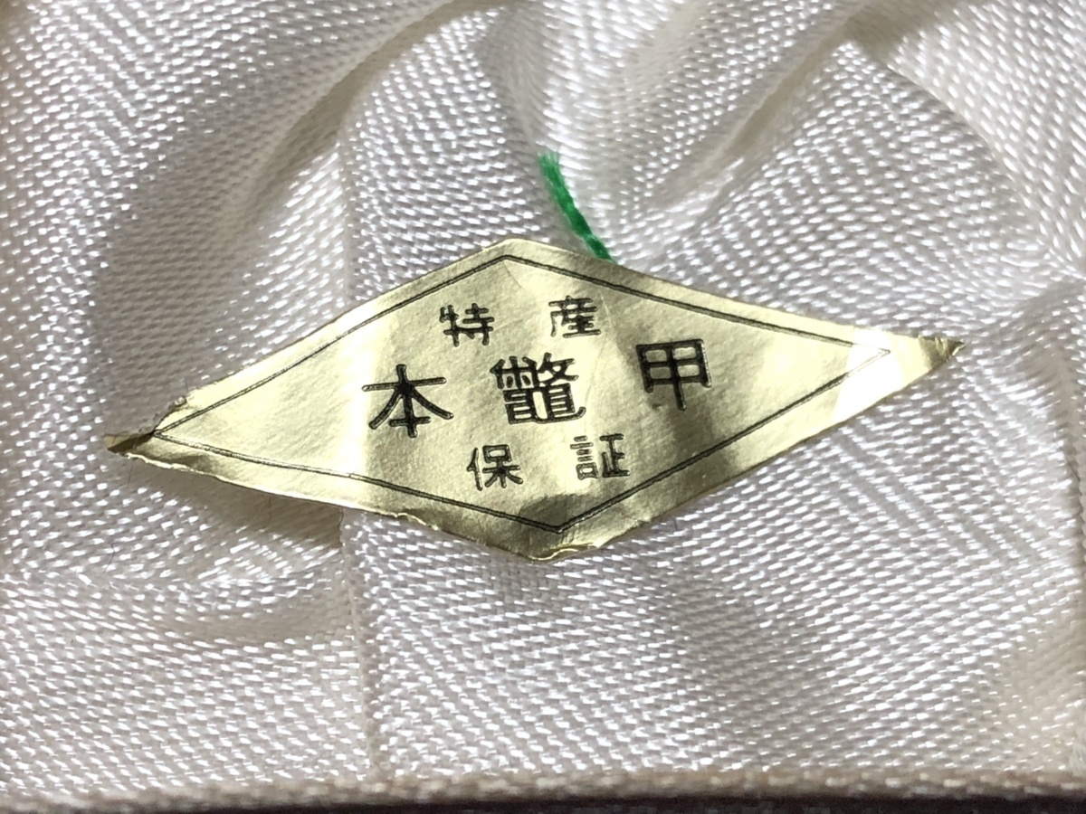 本鼈甲 金蒔絵 8.9g 作家物 菊花文 扇簪_画像6
