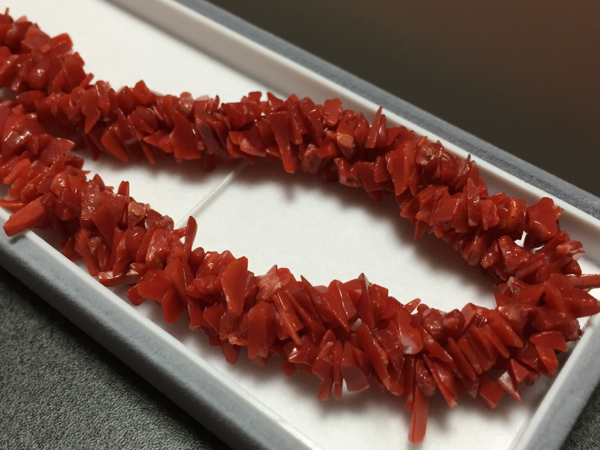 本血赤珊瑚 58.5g 3連ロングツイストネックレス