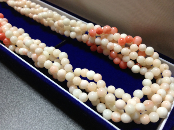 Икеда коралловый магазин Hon Coral Белый коралловый серебро 82,0 г Длинное ожерелье