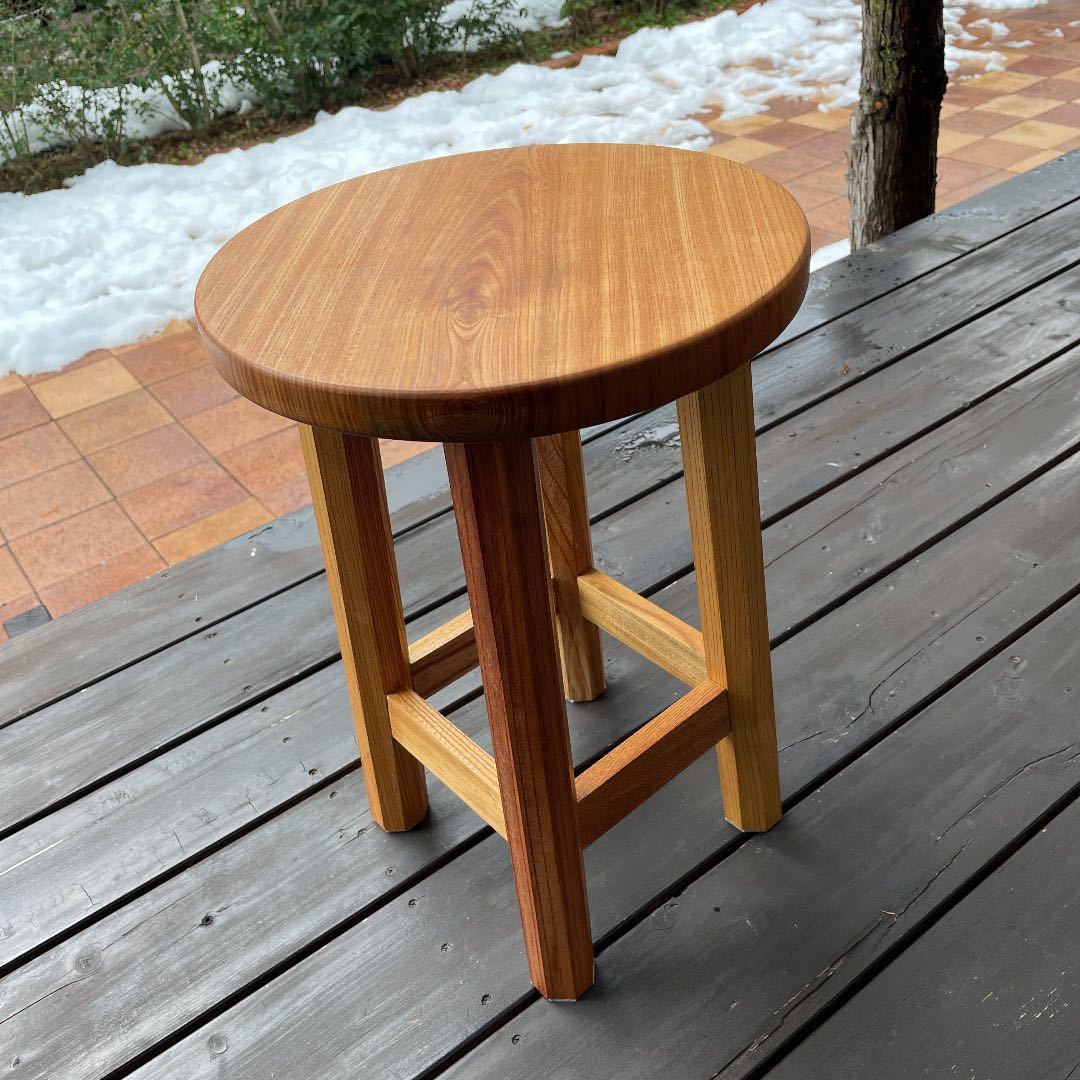 S32 木製スツール 欅の丸椅子 stool