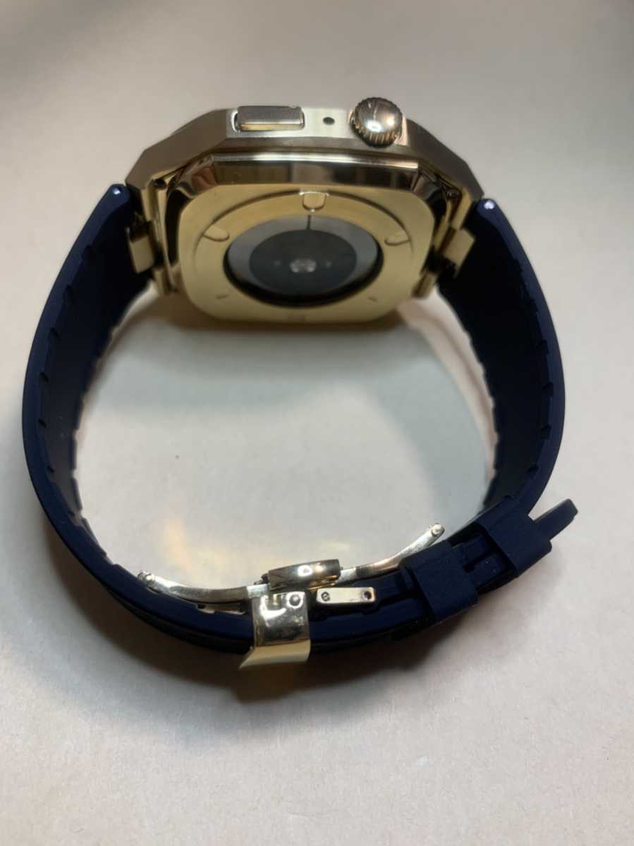 42mm 44mm 45mm 金色 apple watch メタル ラバーバンド カスタム 金属