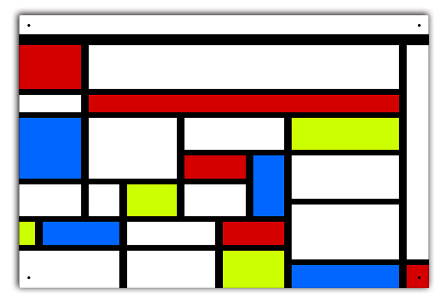 BPM010-ピエト・モンドリアン Piet Mondrian メタルプレート ブリキ板 metal plate 抽象絵画 ストイック 原則作品 ヴィンテージ 雑貨 模写_画像1