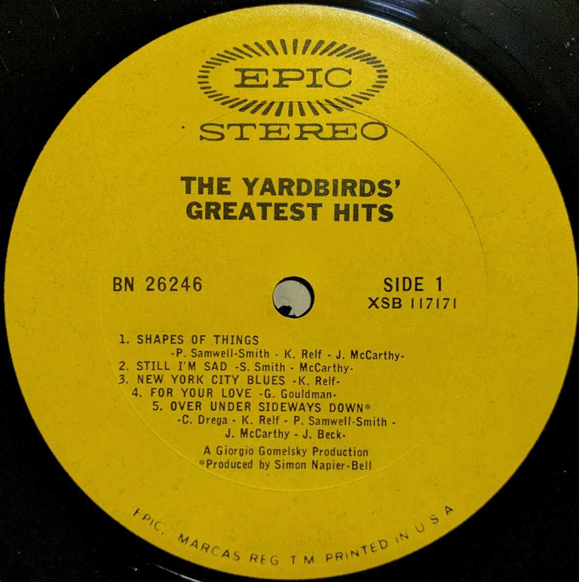 The Yardbirds-Greatest Hits★米Epic Orig.ラベ・ステレオ美盤/マト1/Jeff Beck/Keith Relf_画像3