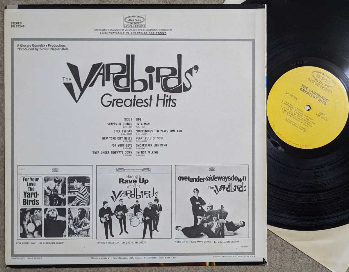 The Yardbirds-Greatest Hits★米Epic Orig.ラベ・ステレオ美盤/マト1/Jeff Beck/Keith Relf_画像2