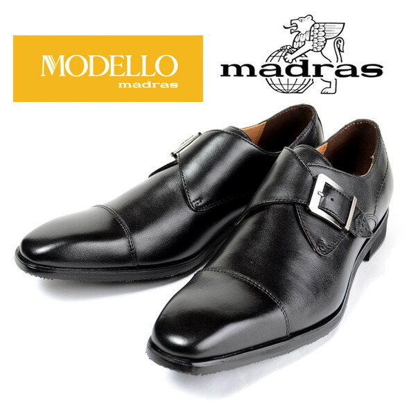 サイズ26.5cm マドラス ビジネスシューズ madras MODELLO 本革 ストレートチップ 3E 革靴 紳士靴 ブラック 黒 mdl-1512
