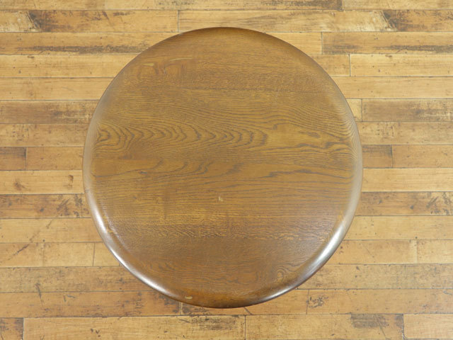 英国　コーヒーテーブル　丸型天板　小ぶり　すっきりかわいい雰囲気　ローテーブル　イギリス　アンティークフレックス　57455_画像3