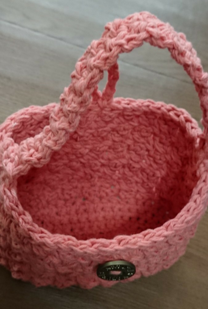 夏っぽミニバッグ  ピンク かぎ針編み ハンドメイド