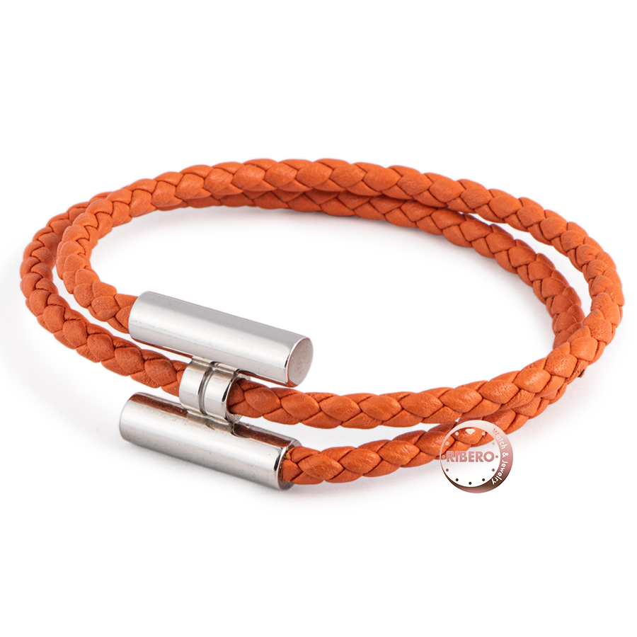 HERMES エルメス レザーブレスレット トゥルニ トレッセ 068406FP 93L