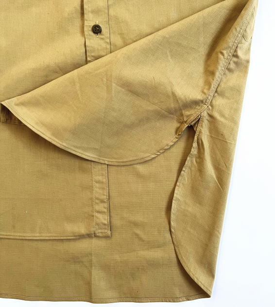 イギリス軍 トロピカル シャツ Size 4 ビンテージ 50s エアテックス素材 1954年 袖と裾にマチ付き 名品_画像7