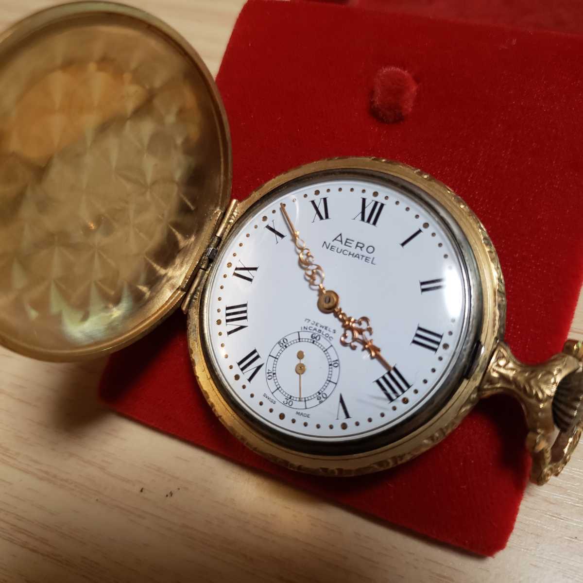 【動作品】AERO NEUCHATEL アエロ 手巻き 懐中時計