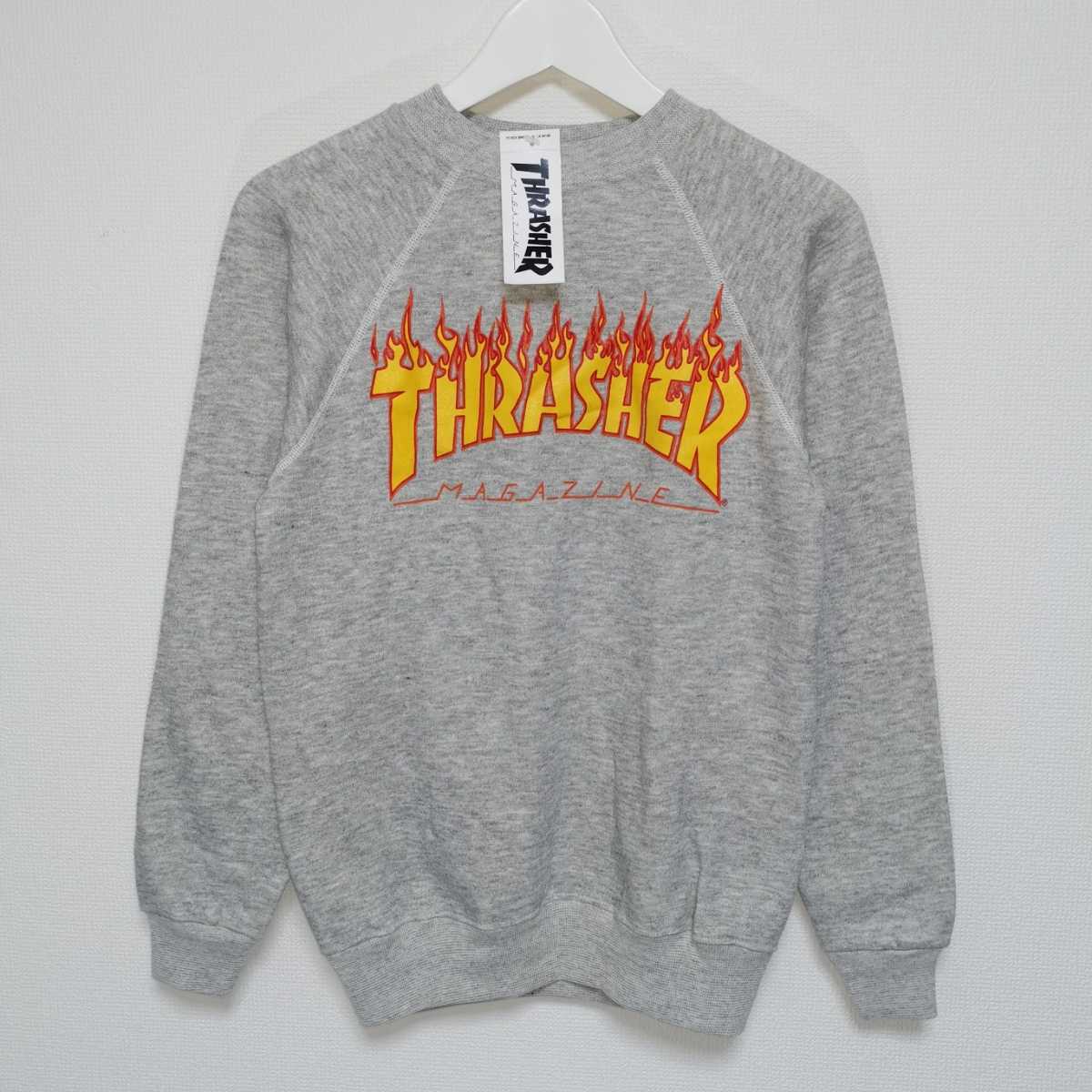 即決 S 90s スラッシャー THRASHER スウェット FLAME トレーナー HANES