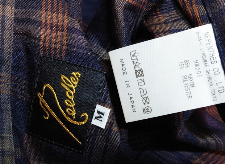 Needles ニードルス 2020AW C O B Classic Shirt-R/Pe Plaid Needles ニードルス 2020AW C O B Classic Shirt-R/Pe Plaid
