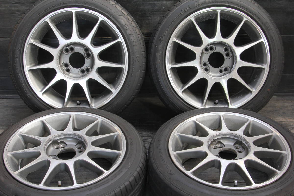 条件付送料無料 当時物 エンケイ(?) 15×6.5JJ +45 4H PCD100/114.3 economist ATR-K 165/55R15 4本セット 軽ローダウン向け ハミタイ /小K_画像1