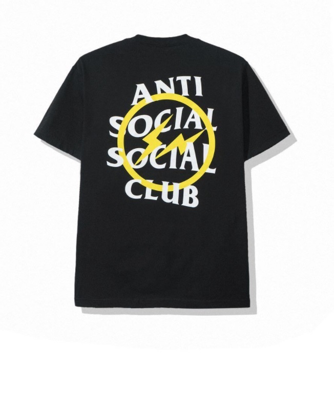 値下げ　ANTI SOCIAL SOCIAL CLUB x FRAGMENT Yellow Bolt Tee Tシャツ Sサイズ_画像2