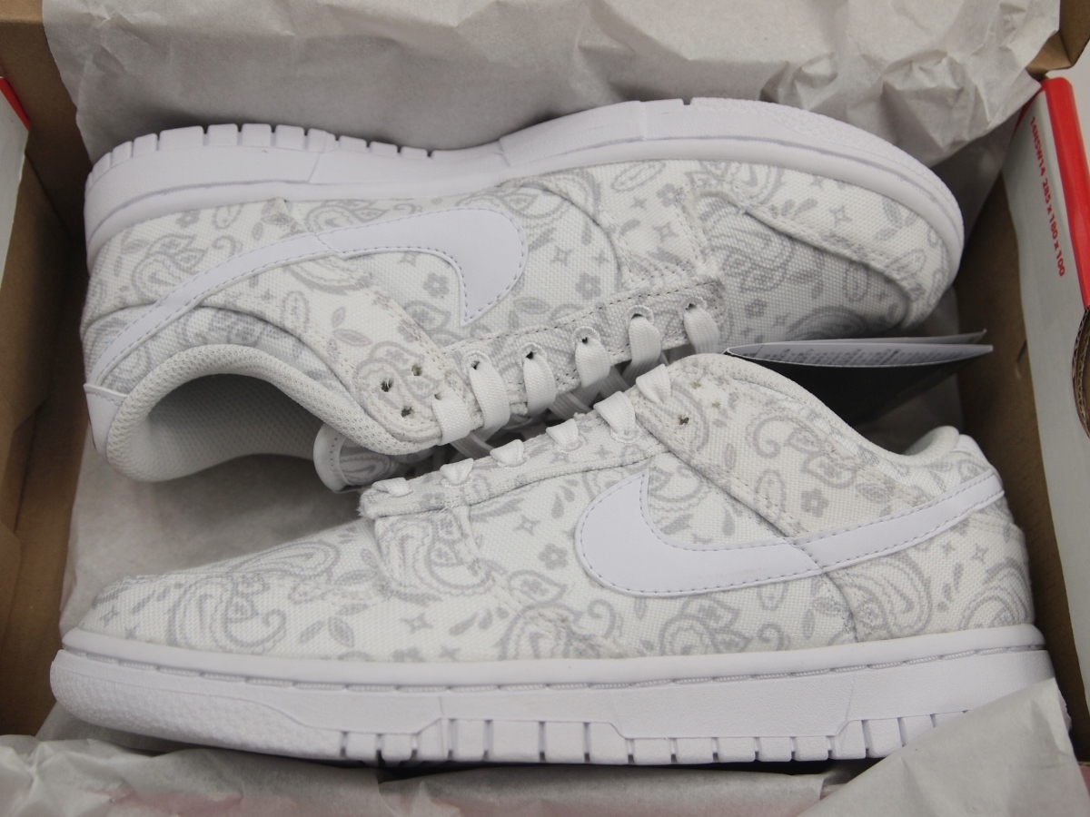 812 新品 ナイキ WMNS ダンク ロー ESS Nike Dunk Low ESS White Paisley DJ9955-100 US6.5 23.5cm_画像4