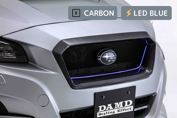ダムド/DAMD ライトニンググリル カーボン(クリア塗装品)＋LEDブルー スバル レヴォーグ VMG/VM アプライドD型～ 2014年～2020年_画像1