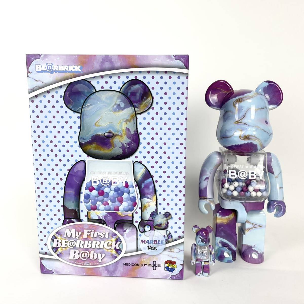 MEDICOM TOY MY FIRST BE@RBRICK B@BY MARBLE Ver 100％ & 400％ ベア