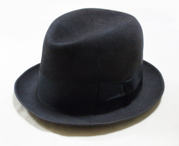 57cm【Borsalino/中折れハット】フェドラハット ヴィンテージ 50年代