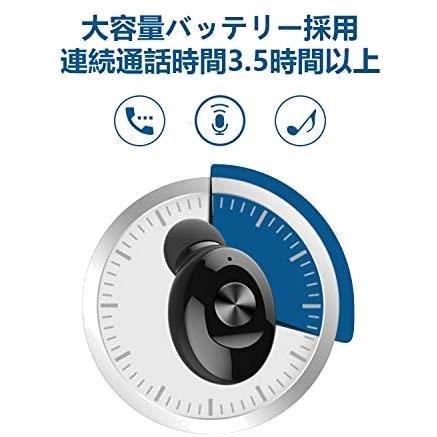 Bluetooth5.0 ミニイヤホン ワイヤレス ヘッドセット 小型 軽量 マイク付き 片耳 USBマグネット充電式 日本語マニュアル 長時_画像5