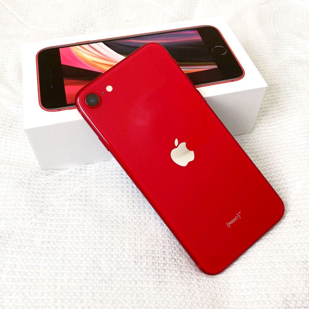 c75)Apple iPhone SE 64GB (PRODUCT)RED MX9U2J/A アイフォーン SE2 第2世代 シムフリー レッド 赤 初期化済み SIMフリー アップル_画像3