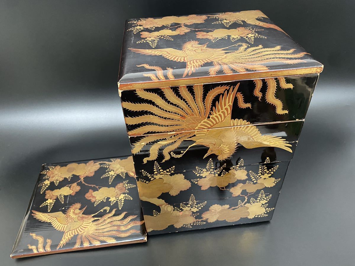 Yahoo!オークション - 漆器 輪島塗 蒔絵 四段重 伝統工芸 会津塗 木製