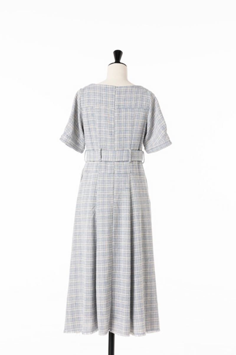Herlipto Classic Tweed Belted Dress lady sax Mサイズ www ...