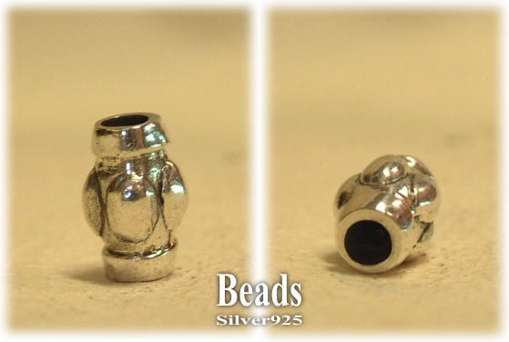 sb-51[1800 jpy ~] silver 925 pipe lantern beads 9.7mm 4 piece set 