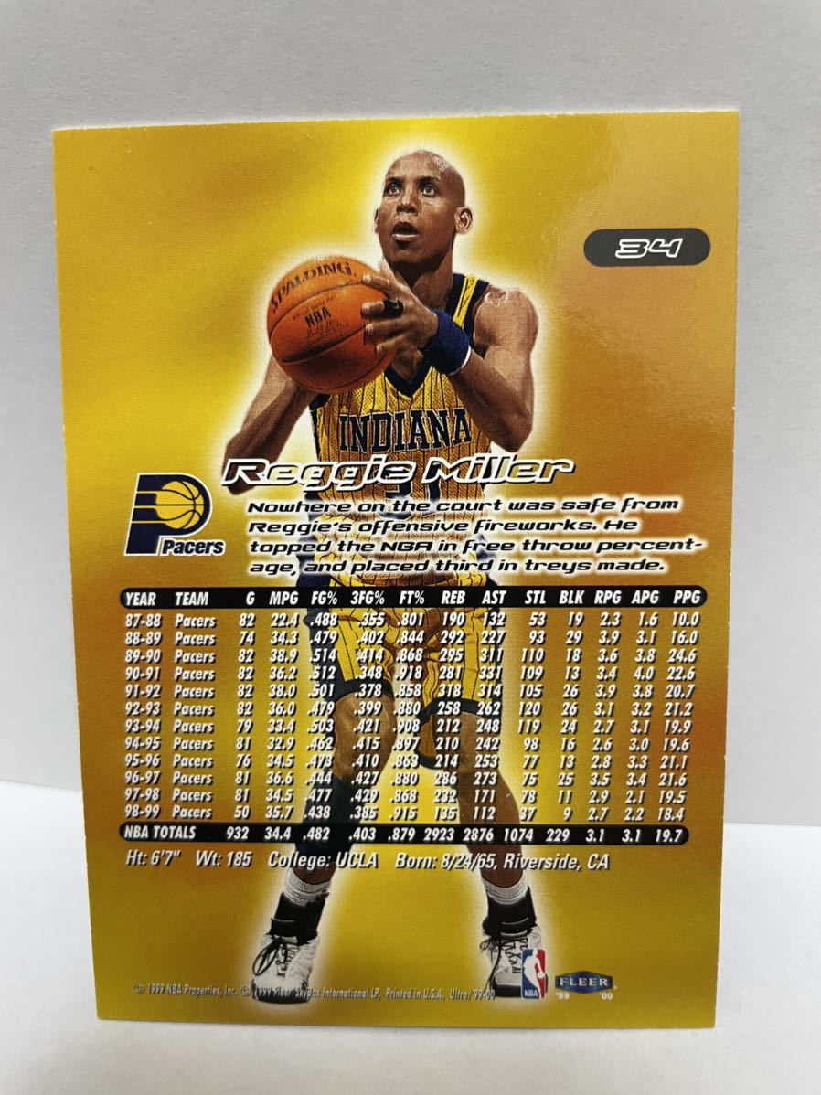 NBAカード　レジー・ミラー　REGGIE MILLER FLEER ULTRA FLEER’99-‘00_画像3