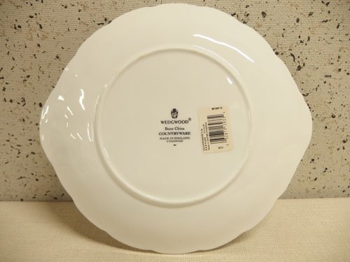 0420449w【WEDGWOOD COUNTRY WARE プレート】ウェッジウッド/黒壺裏印/ホワイト/耳付プレート/23.2×25.5×H2.5cm/長期保管品_画像3