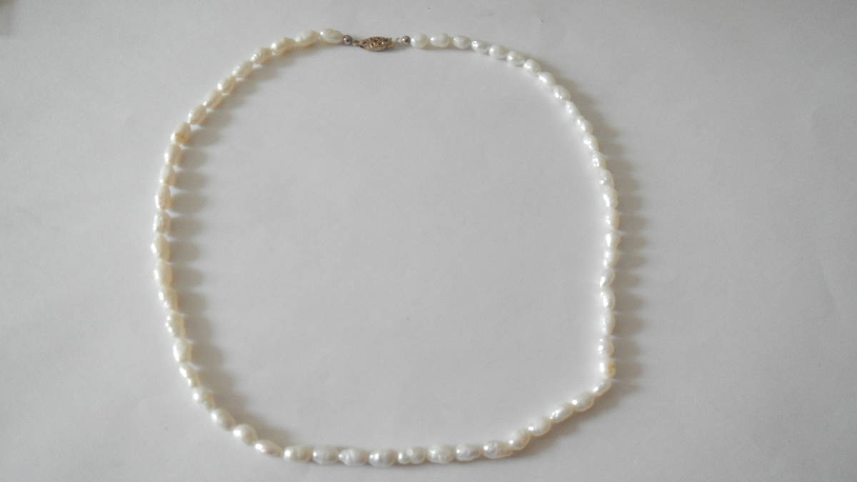  necklace [ control number 34] fresh water pearl white white accessory Vintage part removing pretty small .. beautiful series pendant 