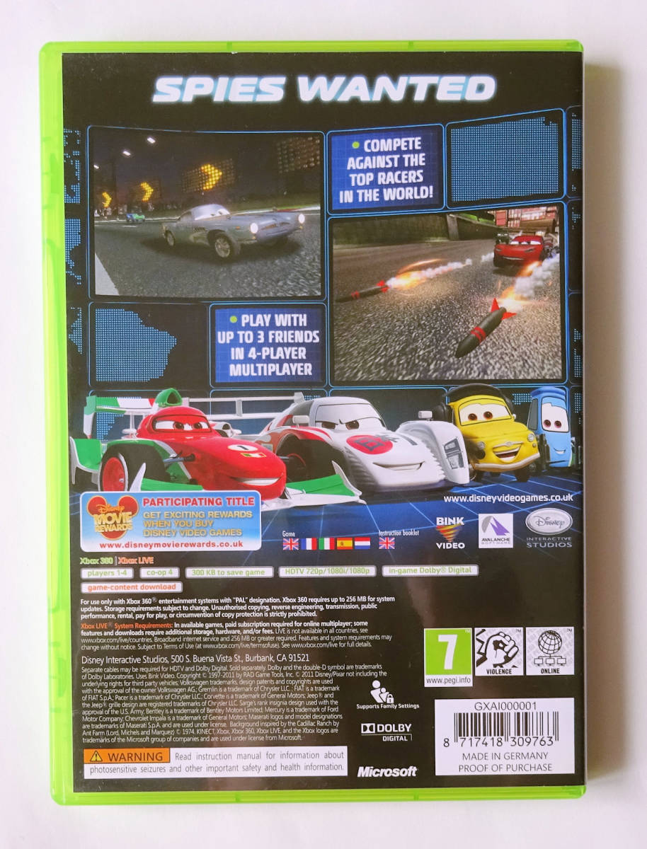 ディズニーズ・カーズ2 DISNEY PIXAR`S CARS 2 EU版 ★ XBOX 360 / XBOX ONE / SERIES X