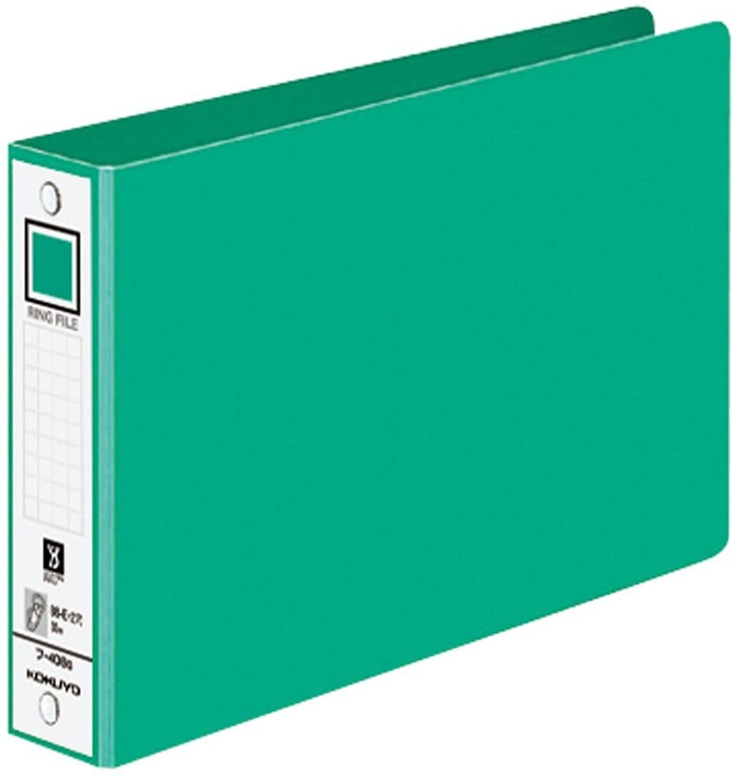 【未使用品】コクヨ リングファイル 色厚板紙表紙 2穴 B6横 緑 フ-408G×10冊セット_画像1