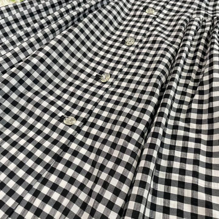 美品◇エムズグレイシー ギンガムチェック柄 シャツワンピース