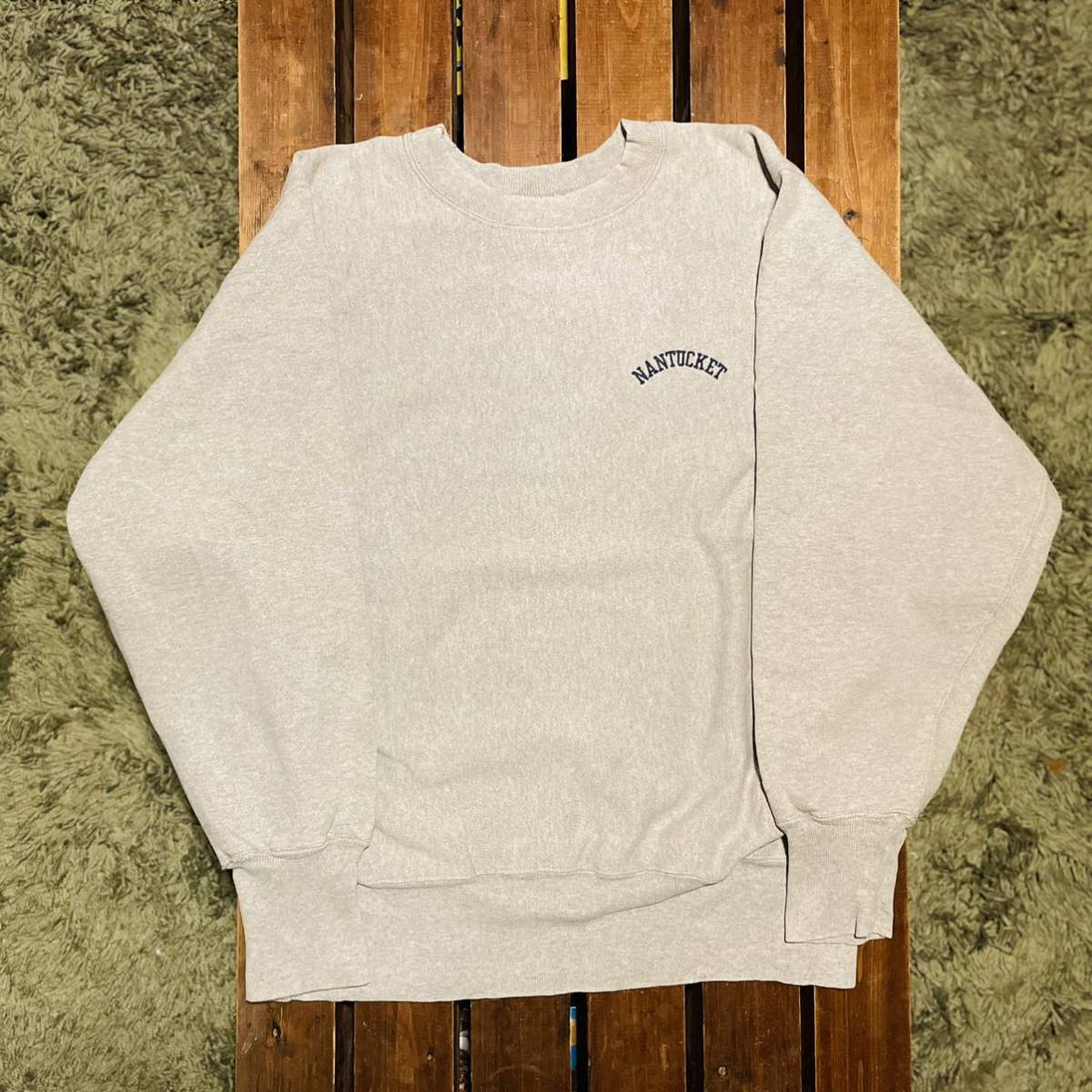 Champion チャンピオン リバースウィーブ スウェット トリコタグ 刺繍タグ 90s 80s トレーナー グレー M 古着_画像1