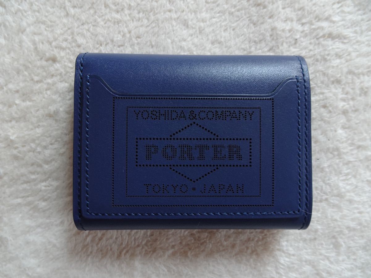 吉田カバン PORTER CHARMANT (ブルー)三つ折り財布 コンパクト 日本