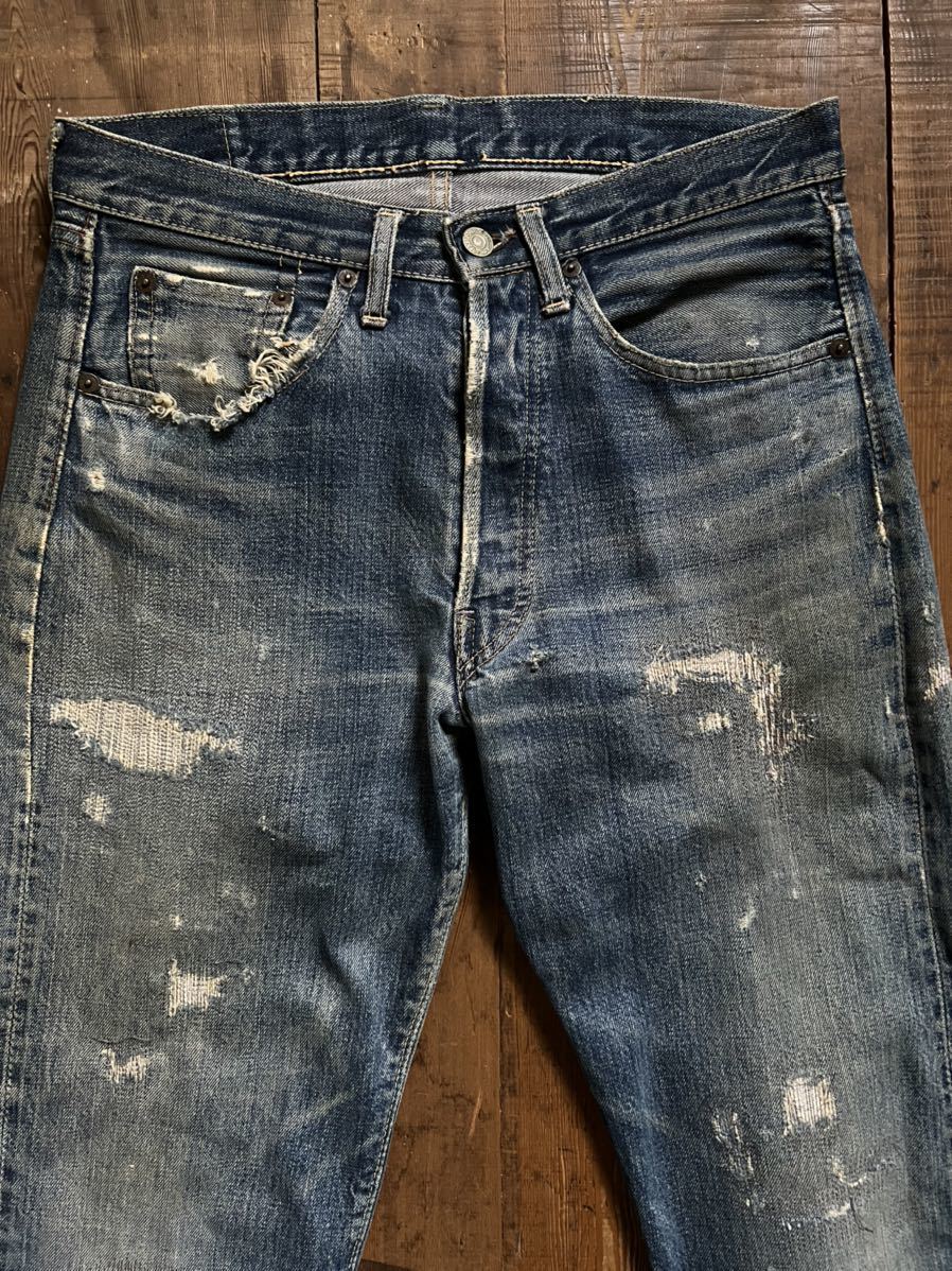 ヤフオク! - 60s LEVIS 501xx最終 隠しリベット無し ボタ...