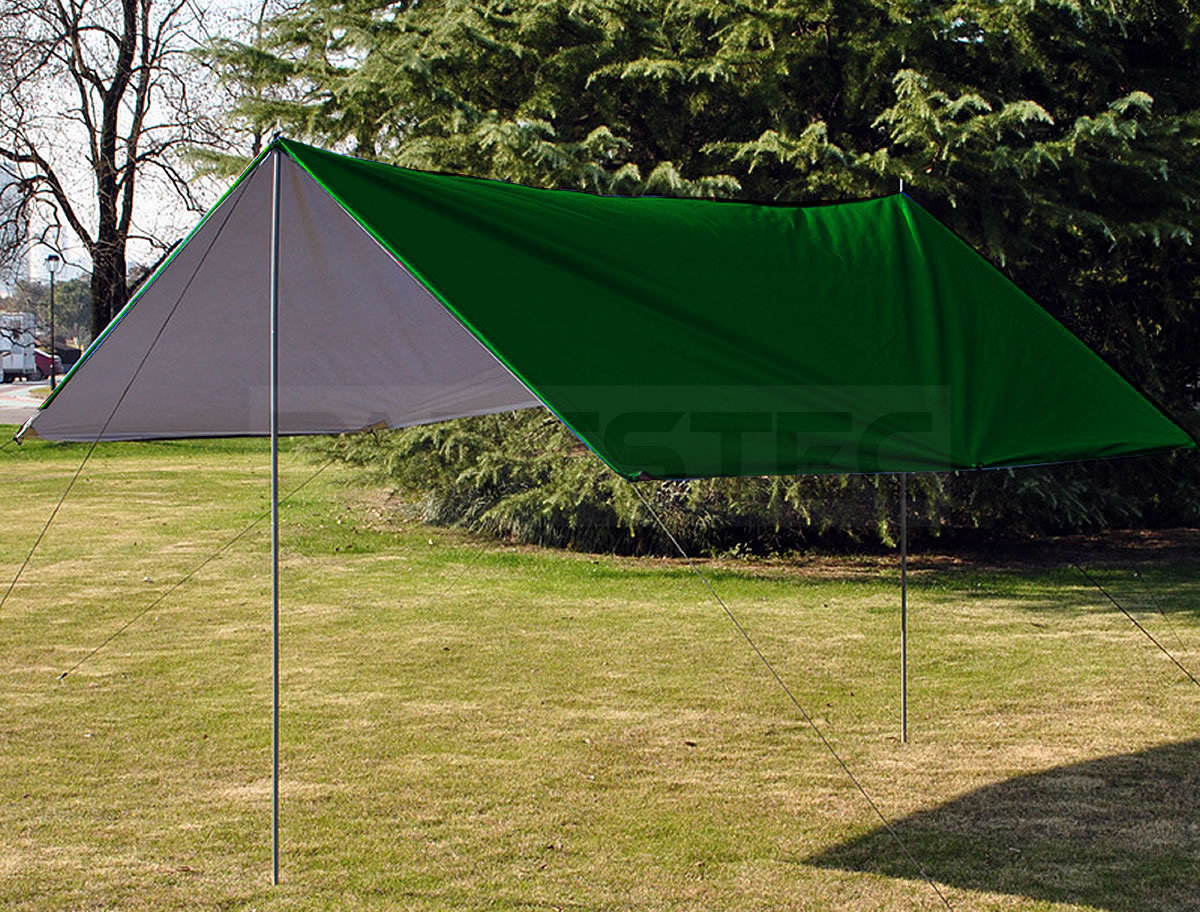 タープ テント 簡単設営 防水 UVカット 日よけ 日除け グリーン コンパクト収納 アウトドア キャンプ 車 3m×3m / 93-589 NC*