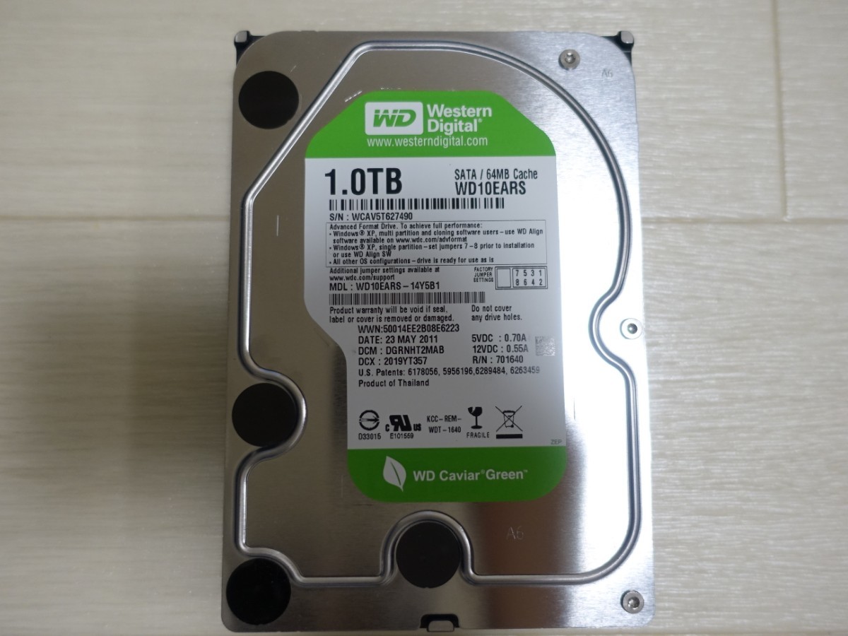 Western Digital WD Green 1TB WD10EARS-14Y5B1 AVコマンド対応 Western Digital WD Green 1TB WD10EARS-14Y5B1 AVコマンド対応