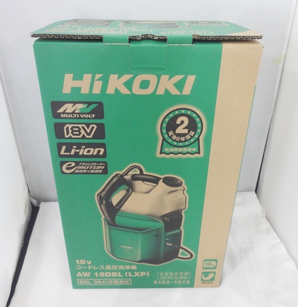 未使用品☆HiKOKI 18V コードレス高圧洗浄機 AW18DBL 高効率で経済的