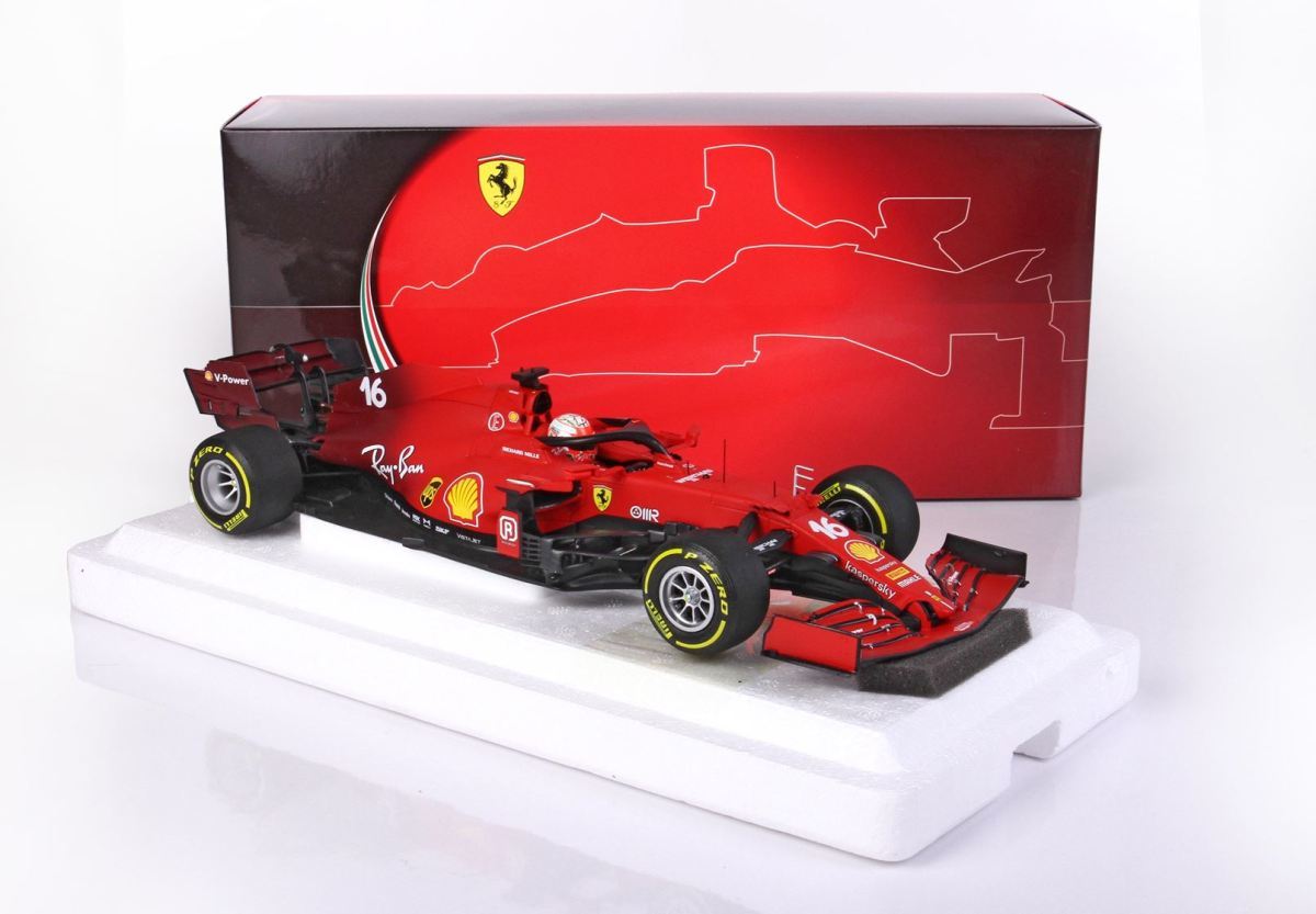 BBR Diecast 1/18 Ferrari SF21 Dell Emilia Romagna #16 C. Leclerc C*ru clair die-cast made BBR211816