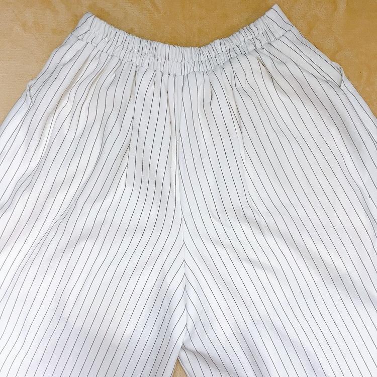 [AS KNOW AS]aznouaz gaucho pants white stripe lady's 