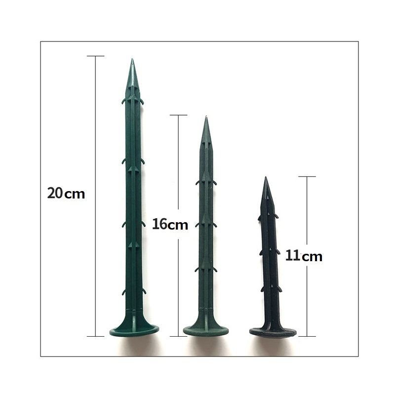 10個入り 防草シート 固定ピン ブラック 20cm シート固定 PP杭 防風ネット 雑草 防虫 防雨 マット固定 安全 園芸 畑_画像2