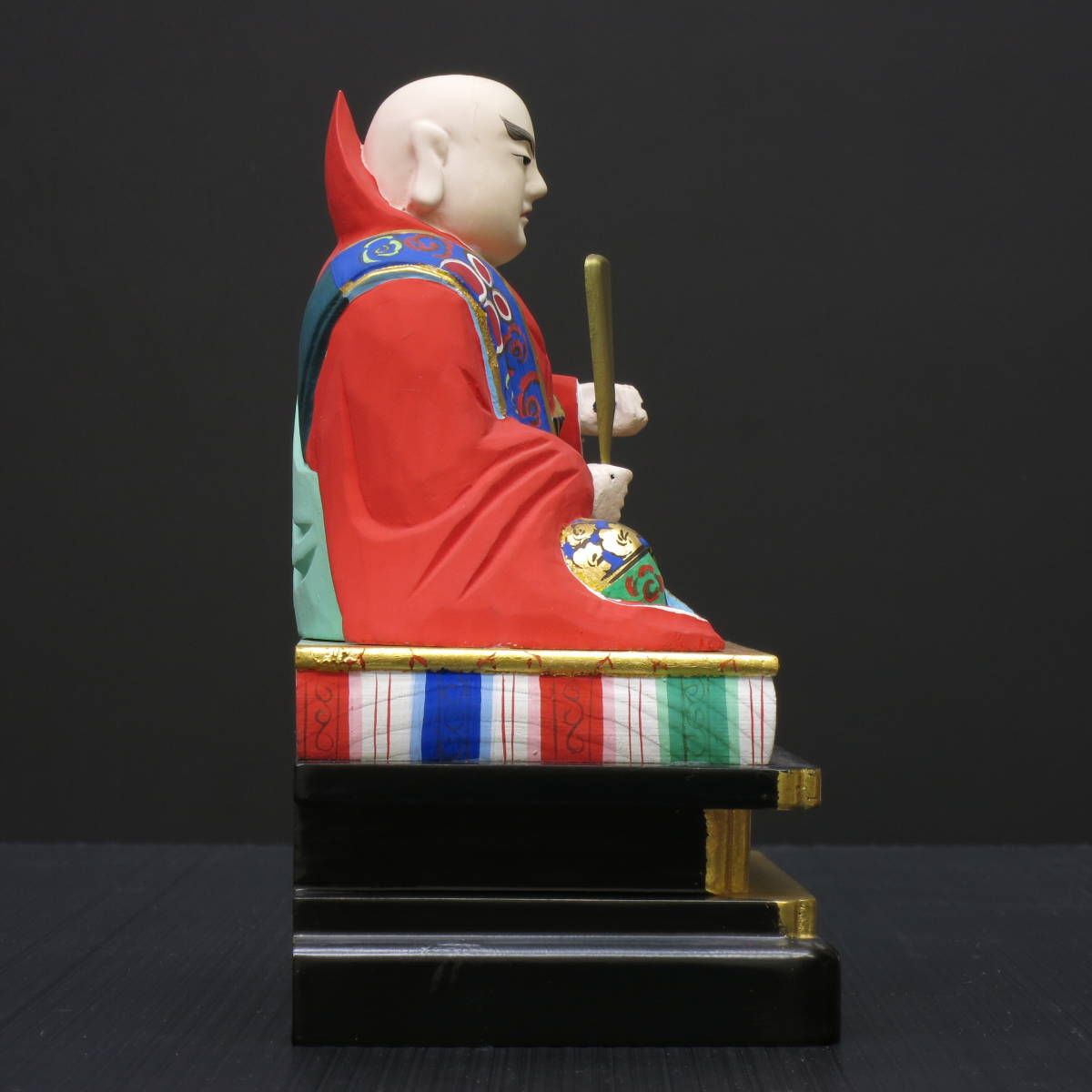 木製仏像　日蓮聖人　未使用　長期在庫特別価格　高さ18.3cm　彩色仕上げ　日蓮宗_画像3