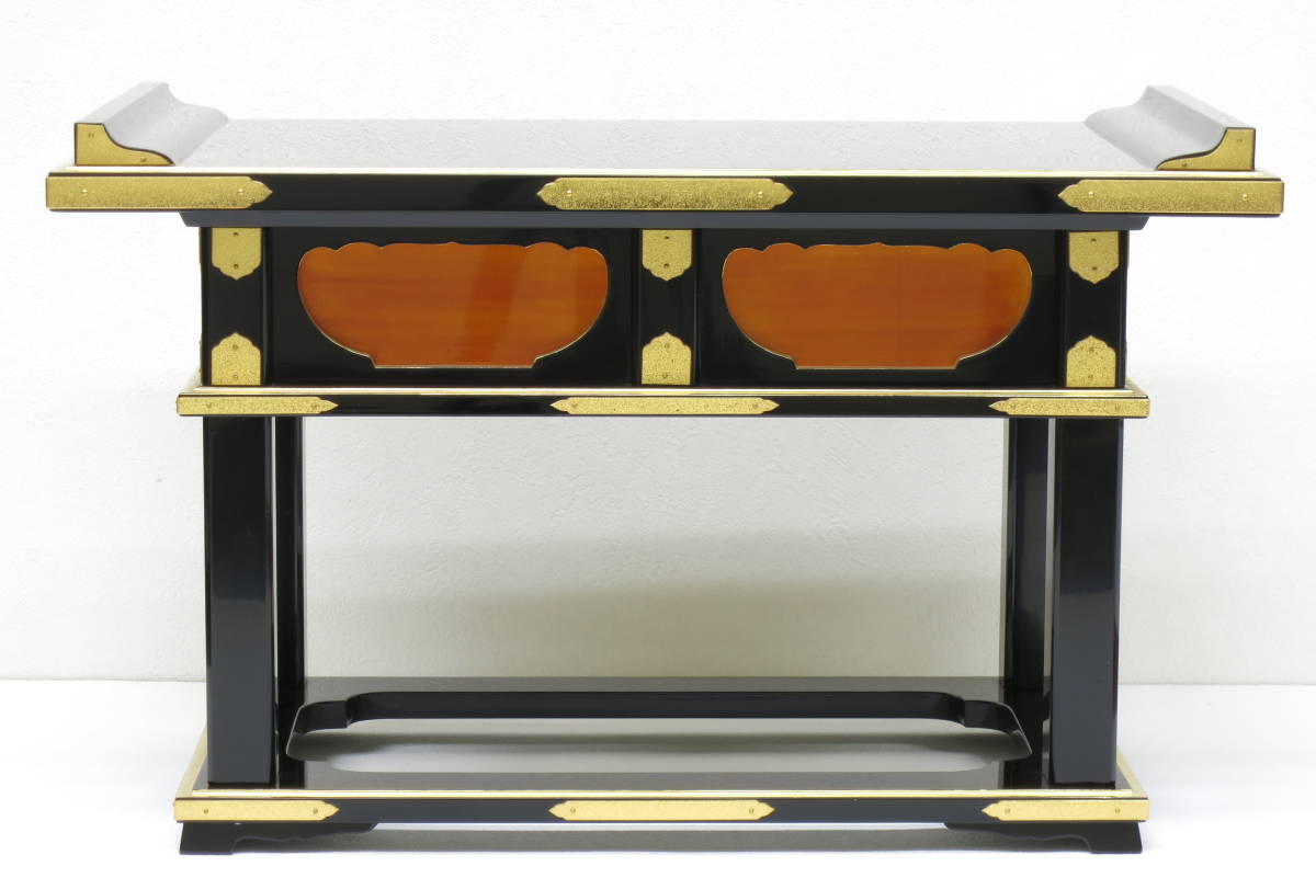  Kyoto made another .# sutra desk # 1.6 shaku exhibition goods special price lacquer paint original gold . pushed pear ground book@ gilding . metal fittings strike heaven place . color finishing temple . Buddhist altar fittings . table 