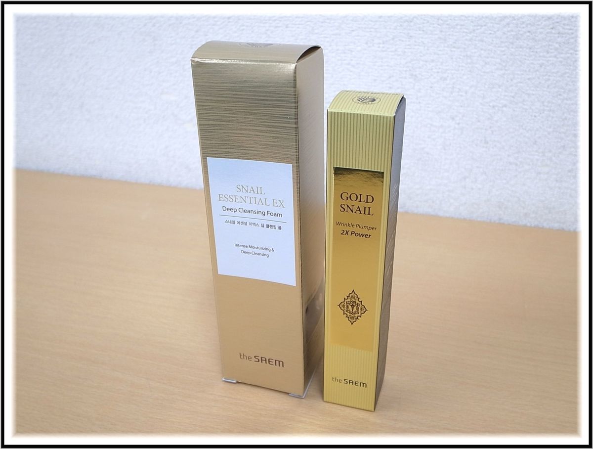 新品未使用品the SAEM ザセムGOLD SNAIL Wrinkle Plumper 2X Power 1本+ SNAIL ESSENTIAL EX Deep Cleansing Foam 1本セット競り日本代购,买对网 新品未使用品the SAEM ザセムGOLD SNAIL Wrinkle Plumper 2X Power 1本+ SNAIL ESSENTIAL EX Deep Cleansing Foam 1本セット競り日本代购,买对网