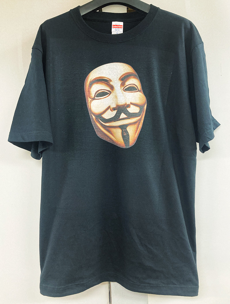 ガイ・フォークス アノニマス Anonymous Tシャツ 黒9 新品_画像3